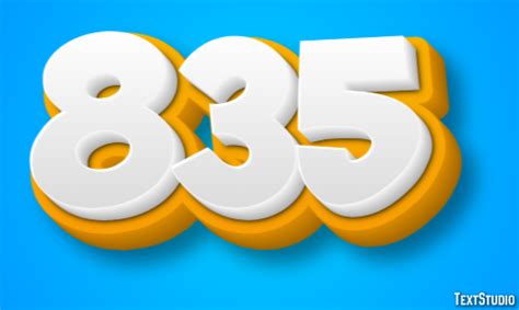 835 | Yellow White 3D | Text Effect Generator