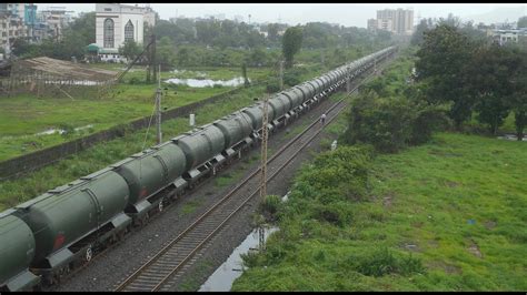 Freight Trains Of Indian Railways Tanker Wagons Train With Two