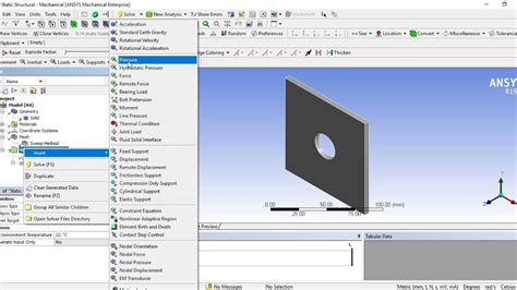 Optimazition Of Plate With Hole Thickness And Weight By Ansys