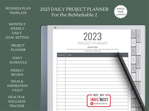 Remarkable Business Planner Remarkable Weekly Template