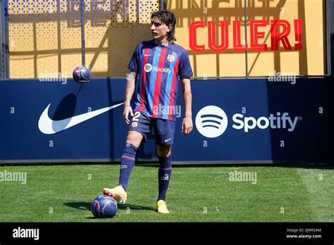 Hector Bellerin During His Presentation As New FC Barcelona Player At