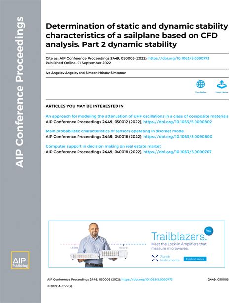 PDF Determination Of Static And Dynamic Stability Characteristics Of