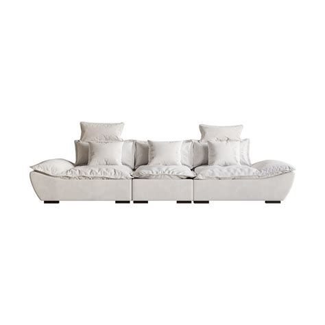 Free Shipping On 109 4 Modern White Leath Aire 3 Seater Deep Sofa With