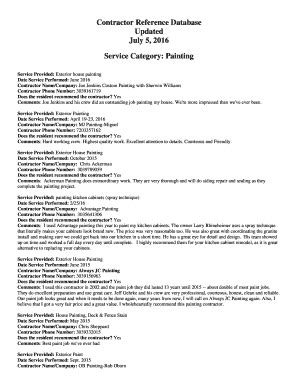 Fillable Online Service Category Painting Fax Email Print PdfFiller