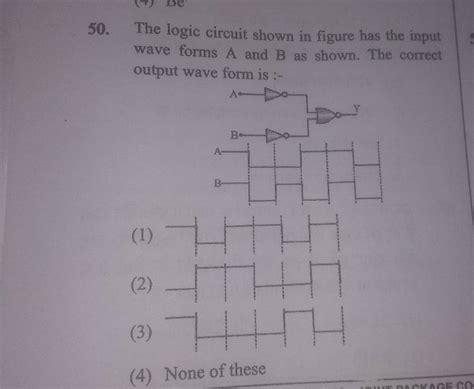 The Logic Circuit Shown In Figure Has The Input Wave Forms A And B As Sho