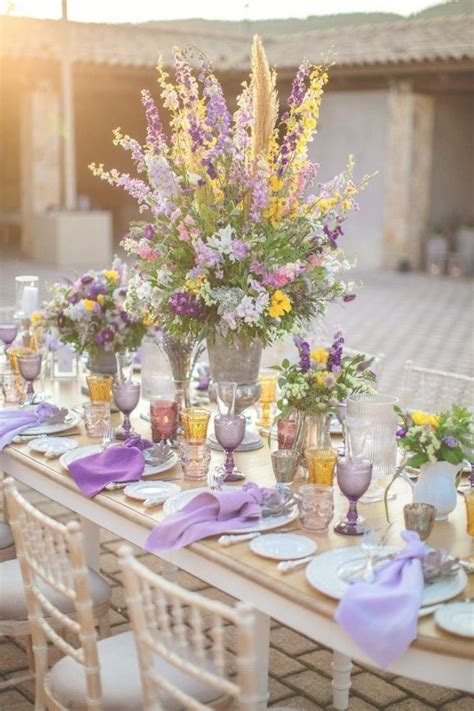 Yellow And Purple Wedding Table Ideas Yellow Purple Wedding Purple