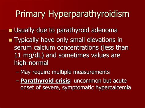 Ppt Hypercalcemia Secondary To Primary Hyperparathyroidism Powerpoint Presentation Id 6720132