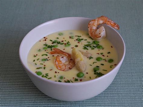 Spargelcremesuppe Mit Garnelen Von Miguan Chefkoch