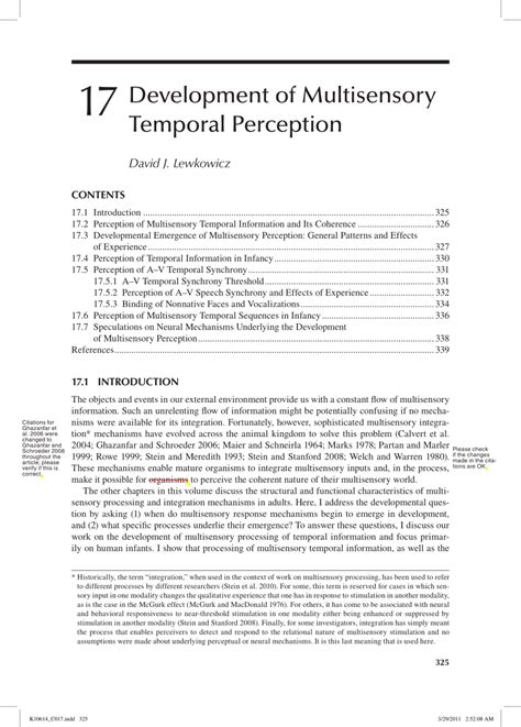 Pdf Development Of Multisensory Temporal Perception