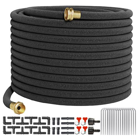 Soaker Hose 150 FT for Garden Beds,Heavy Duty Solid Brass Connector 1/2“ Ruber Drip Irrigation ...