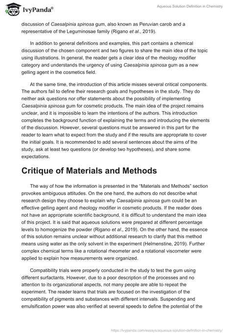 Aqueous Solution Definition in Chemistry - 1760 Words | Critical ...