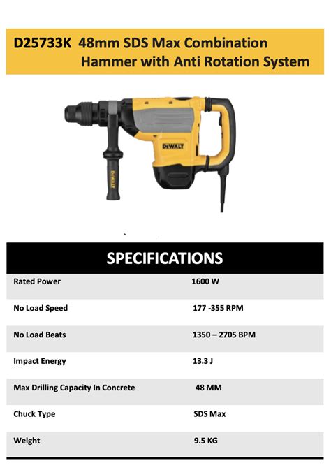 Dewalt D25733k 1 7 8 In Sds Max Rotary Hammer Dk Tools Supplies Malaysia