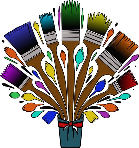 Download Paint Brushes Art Supplies Colorful Royalty Free Vector