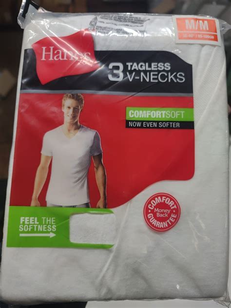 New Hanes Mens 3 Pack White V Neck Cotton T Shirt Tagless Short Sleeve Tee Nos Ebay