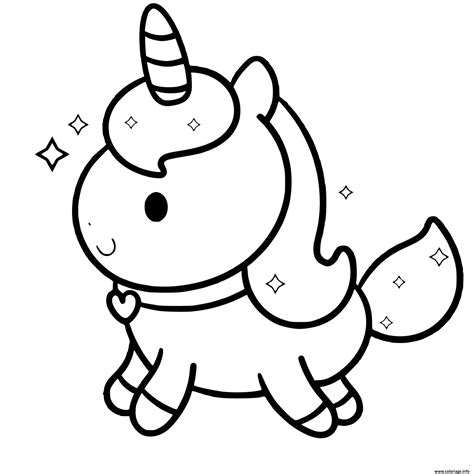 Dessin Kawaii A Colorier Licorne Impressionnant Stock Coloriage Licorne ...