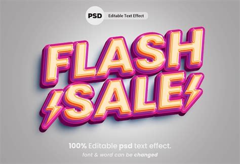 Vente Flash Effet Texte Modifiable 3d PSD 32 000 modèles PSD gratuits