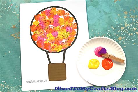 Pom Pom Painted Hot Air Balloon Craft