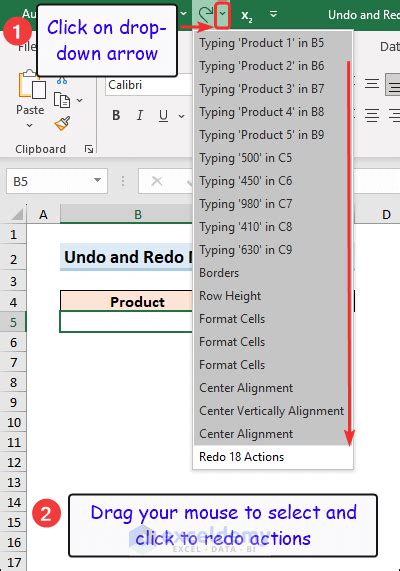 How To Undo And Redo In Excel Suitable Ways Exceldemy