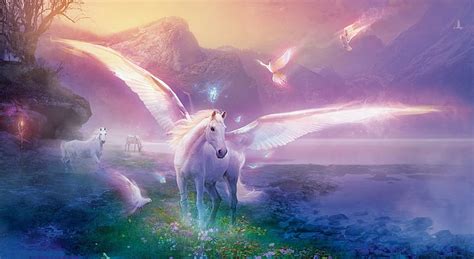 Pegasus White Pegasus Illustration Aero Creative Pegasus Hd