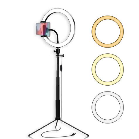 Кольцевая LED лампа 26 см селфи-палка-штатив 127 см ArtX