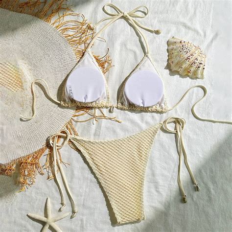 Sexy Solid Color Mesh Halterneck Bikini Beach Swimsuit Bra Swimsuit Water Aerobics Swimsuits For