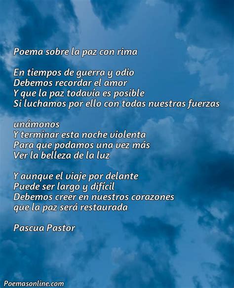 Cinco Mejores Poemas Sobre La Paz Con Rima Poemas Online