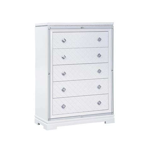 Benjara 36 5 In White 5 Drawers Dresser BM296742 The Home Depot