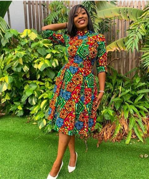 Akanke Midi Dress Ankara Gown African Lady Wedding Guest Etsy