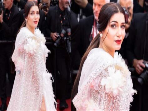 Cannes 2023 Sapna Choudhary Walks Red Carpet In Short White Dress And