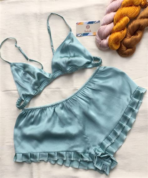 Blue Silk Lingerie