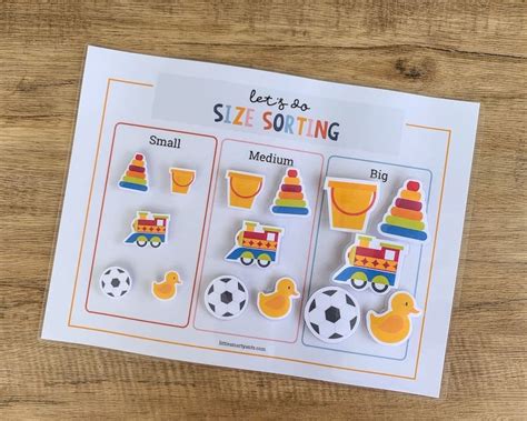 Size Sorting Printable Sort by Size Toddler Activity | Etsy