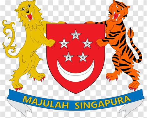 Coat Of Arms Singapore Flag Lion Head Symbol National Asean