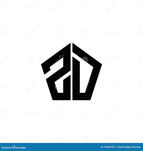 Zd Logo Monogram Geometric Shape Style Stock Vector Illustration Of