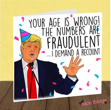 Donald Trump Recount Funny Birthday Card Funny Birthday Etsy