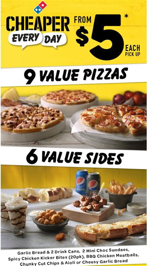 News Dominos Cheaper Everyday Menu With Pizzas And Sides From 5