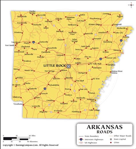 arkansas road map  interstate highways   highways
