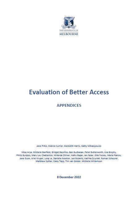 Appendices Evaluation Of The Better Access Initiative Australian