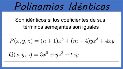 POLINOMIOS IDÉNTICOS 2 PROBLEMAS POLINOMIOS 40 YouTube
