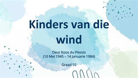 SOLUTION: Kinders van die wind koos du plessis - Studypool