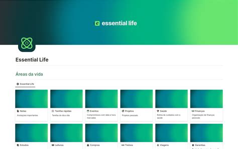 Essential Life Planner Pessoal Completo De Essential Notion Modelo