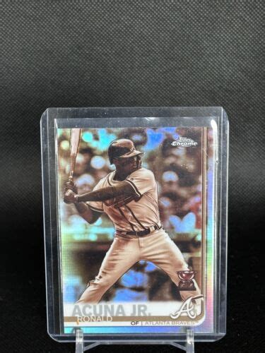 RONALD ACUNA JR 2019 Topps Chrome SEPIA REFRACTOR Rookie Cup Card 117