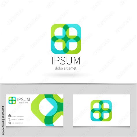 Creative Abstract Looped Ribbon Logo Design With Business Card Template