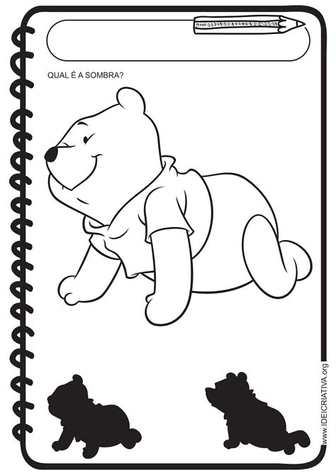 Atividades Diversas Turma Ursinho Pooh Cores Conceito Letra Inicial E