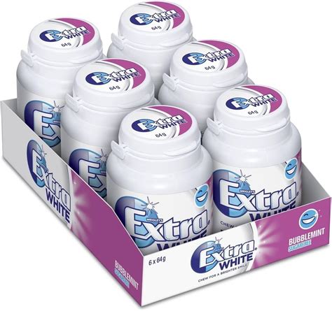 Wrigley S Extra White Bubblemint Flavour Sugar Free Chewing Gum Bottle