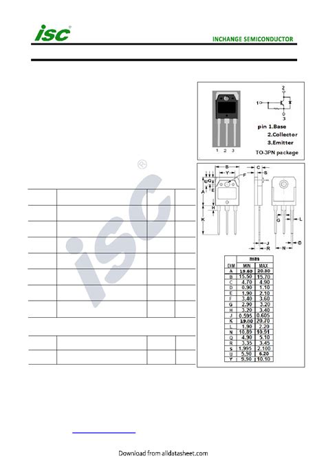 Irfp Datasheet Pages Isc Isc N Channel Mosfet Transistor