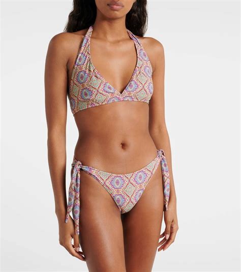 Etro Printed Halterneck Bikini Etro