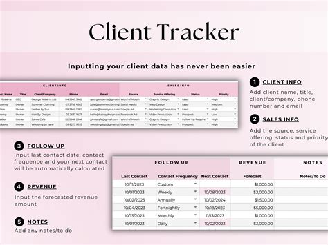 Crm Client Tracker Customer Management Spreadsheet Client Crm