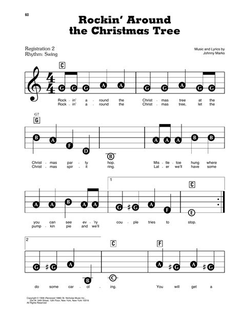 Rockin Around The Christmas Tree By Johnny Marks Sheet Music For E Z