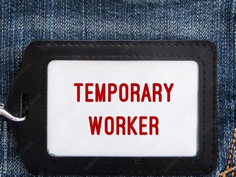 office id card  jeans  position title temporary worker worker
