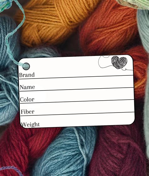 yarn label printable crochet knit yarn tags etsy